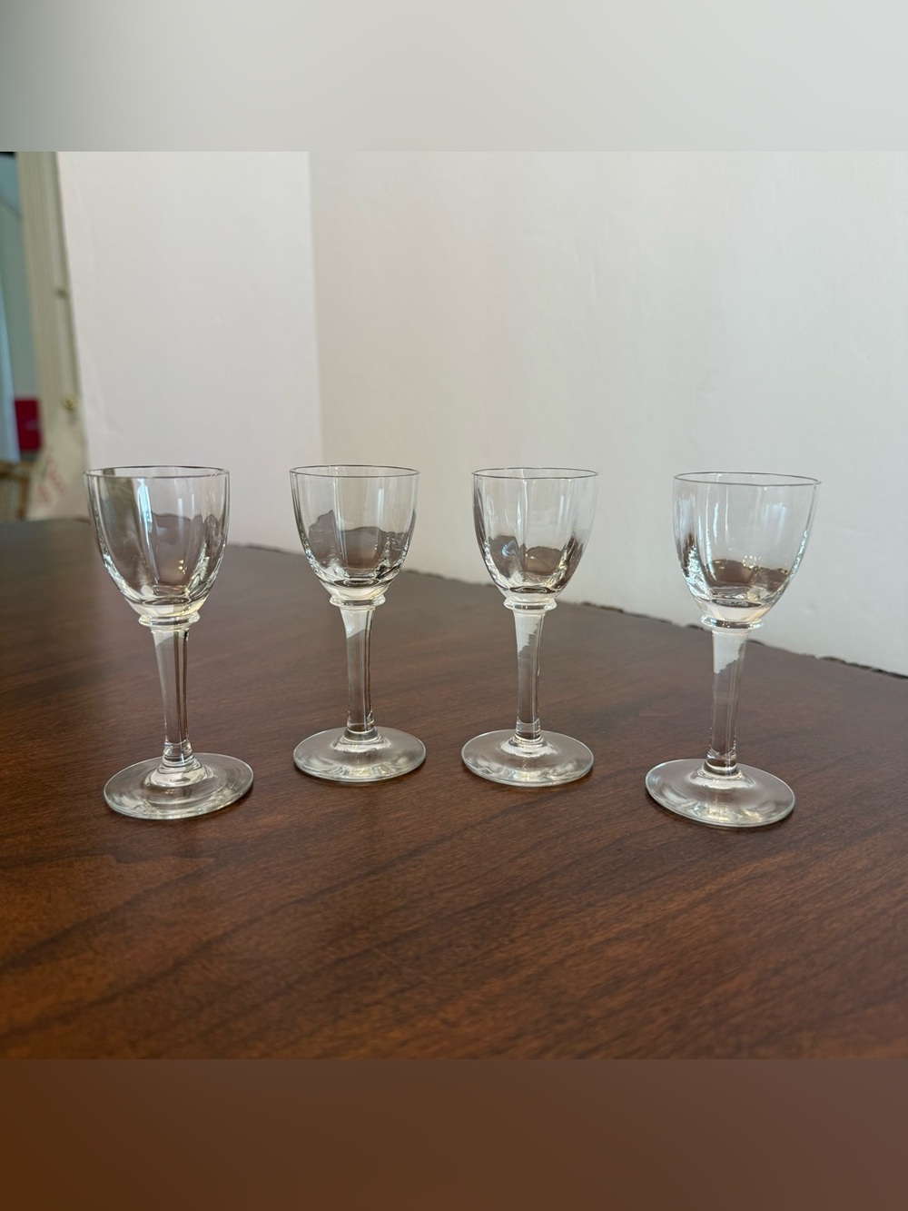 Vintage Clear Glass Cordial / Liqueur Glasses - Set of 4